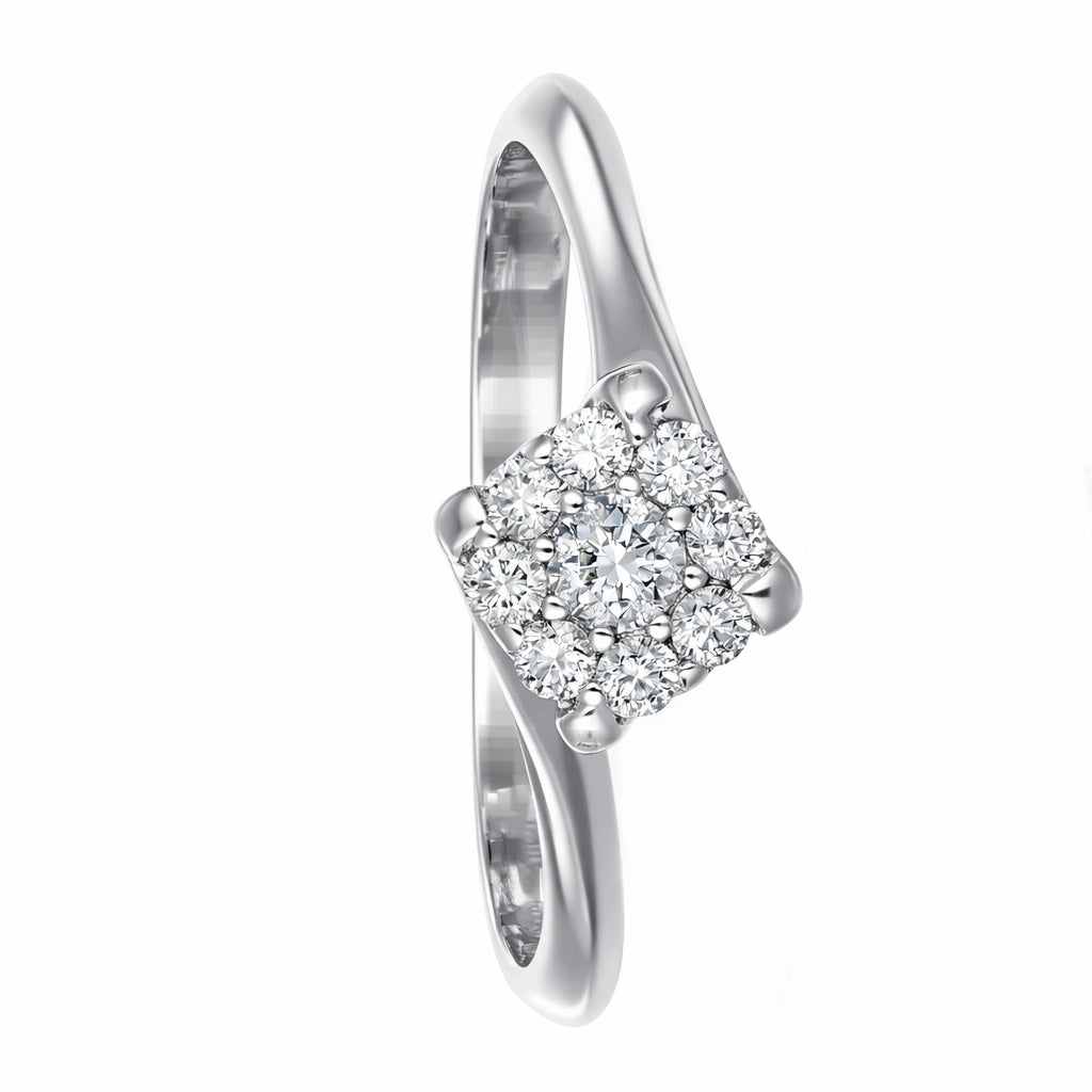 Anello - 18 carati Oro bianco - 0.24ct. tw. Diamante (Naturale)