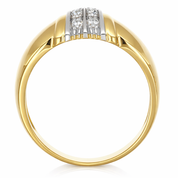 Anello da donna in oro bianco e oro giallo 18 carati con diamanti