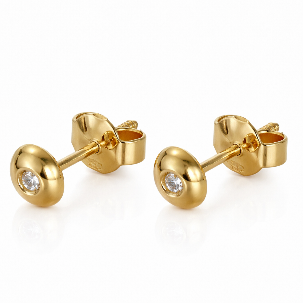 Orecchini da donna in oro giallo 18 carati con diamanti