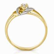 Anello da donna in oro bianco e oro giallo 18