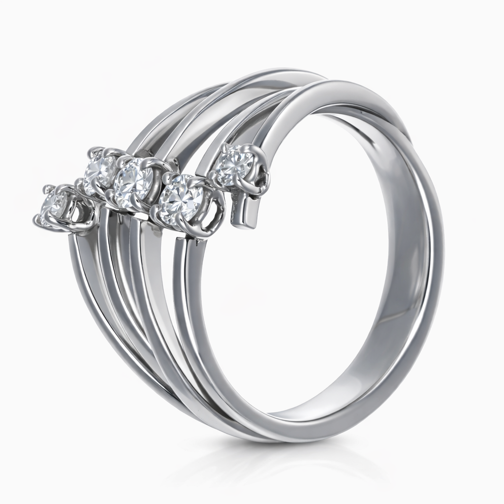 Anello - 18 carati Oro bianco - 0.48ct. tw. Diamante (Naturale)