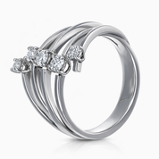 Anello - 18 carati Oro bianco - 0.48ct. tw. Diamante (Naturale)