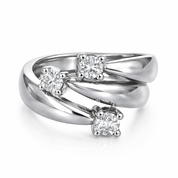 Anello - 18 carati Oro bianco - 0.36ct. tw. Diamante (Naturale)