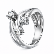 Anello - 18 carati Oro bianco - 0.36ct. tw. Diamante (Naturale)