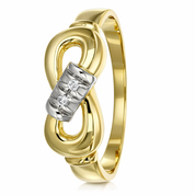 Anello - 18 carati Oro bianco, Oro giallo - 0.02ct. tw. Diamante (Naturale)
