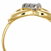 Anello - 18 carati Oro bianco, Oro giallo - 0.02ct. tw. Diamante (Naturale)