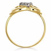 Anello - 18 carati Oro bianco, Oro giallo - 0.02ct. tw. Diamante (Naturale)