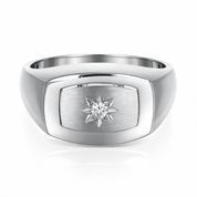 Anello - 18 carati Oro bianco - 0.03ct. tw. Diamante (Naturale)