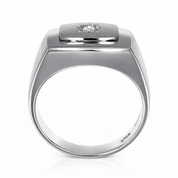 Anello - 18 carati Oro bianco - 0.03ct. tw. Diamante (Naturale)