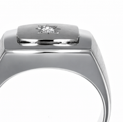Anello - 18 carati Oro bianco - 0.03ct. tw. Diamante (Naturale)