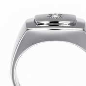 Anello - 18 carati Oro bianco - 0.03ct. tw. Diamante (Naturale)