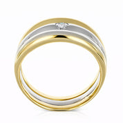 Anello - 18 carati Oro giallo - 0.10ct. tw. Diamante (Naturale)