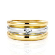 Anello - 18 carati Oro giallo - 0.10ct. tw. Diamante (Naturale)