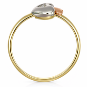 Anello - 18 carati Oro giallo, Oro rosa, Oro bianco - 0.015ct. tw. Diamante (Naturale)
