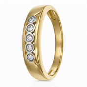 Anello - 18 carati Oro bianco, Oro giallo - 0.10ct. tw. Diamante (Naturale)