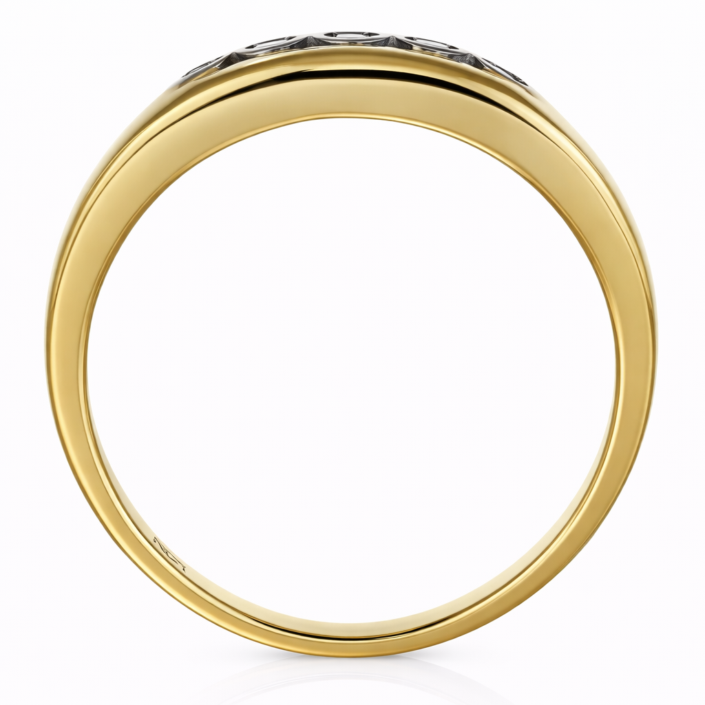 Anello - 18 carati Oro bianco, Oro giallo - 0.10ct. tw. Diamante (Naturale)