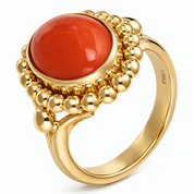 Anello - 18 carati Oro giallo Corallo