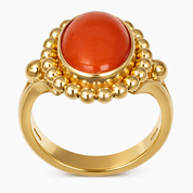 Anello - 18 carati Oro giallo Corallo