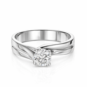 Anello - 18 carati Oro bianco - 0.80ct. tw. Diamante (Naturale)