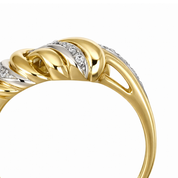 Anello - 18 carati Oro bianco, Oro giallo - 0.13ct. tw. Diamante (Naturale)