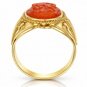 Anello - 18 carati Oro giallo Corallo
