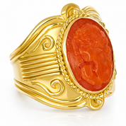 Anello - 18 carati Oro giallo Corallo