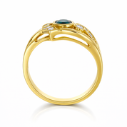 Anello - 18 carati Oro giallo - 0.64ct. tw. Zaffiro - Diamante