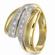 Anello - 18 carati Oro bianco, Oro giallo - 0.24ct. tw. Diamante (Naturale)