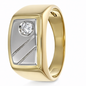 Anello - 18 carati Oro bianco, Oro giallo - 0.08ct. tw. Diamante (Naturale)