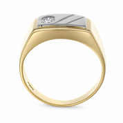 Anello - 18 carati Oro bianco, Oro giallo - 0.08ct. tw. Diamante (Naturale)