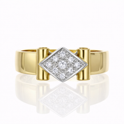 Anello - 18 carati Oro bianco, Oro giallo - 0.095ct. tw. Diamante (Naturale)