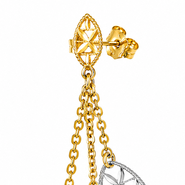 Orecchini - 18 carati Oro giallo, Oro bianco - Made in Italy - Handmade