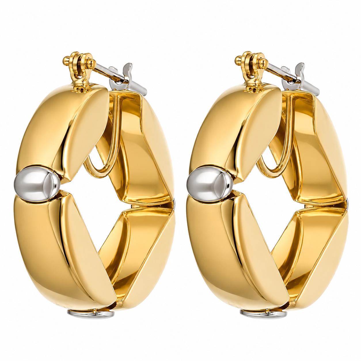 Orecchini - 18 carati Oro giallo, Oro bianco
