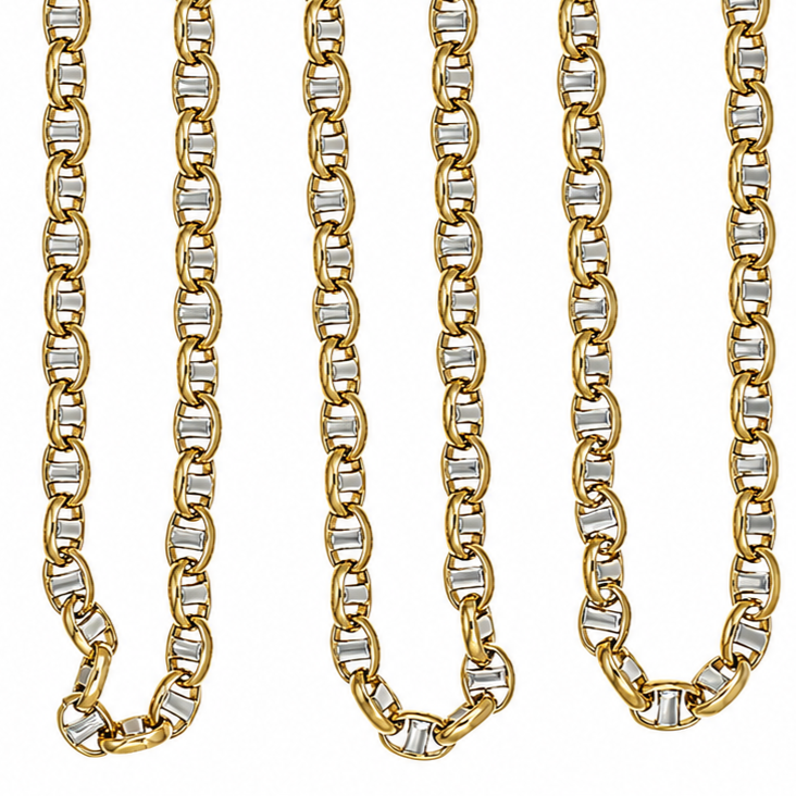Collana - 18 carati Oro giallo, Oro bianco - Made in Italy - Handmade