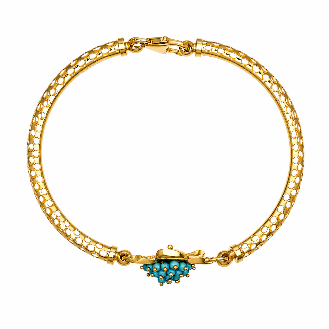 Bracciale - 18 carati Oro giallo - 1.00ct. tw. Turchese - Made in Italy
