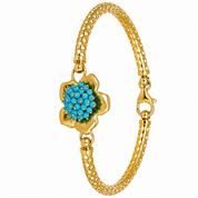 Bracciale - 18 carati Oro giallo - 1.00ct. tw. Turchese - Made in Italy