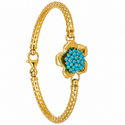 Bracciale - 18 carati Oro giallo - 1.00ct. tw. Turchese - Made in Italy