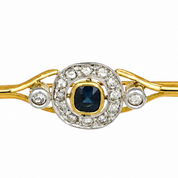 Spilla - 18 carati Oro giallo, Argento - 1.07ct. tw. Zaffiro - Diamante - Made in Italy - Handmade