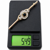 Spilla - 18 carati Oro giallo, Argento - 1.07ct. tw. Zaffiro - Diamante - Made in Italy - Handmade
