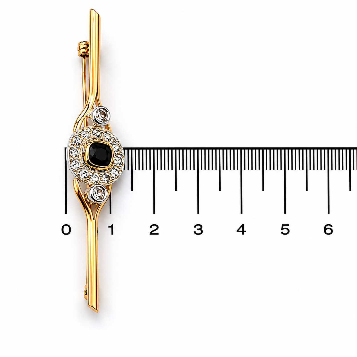 Spilla - 18 carati Oro giallo, Argento - 1.07ct. tw. Zaffiro - Diamante - Made in Italy - Handmade