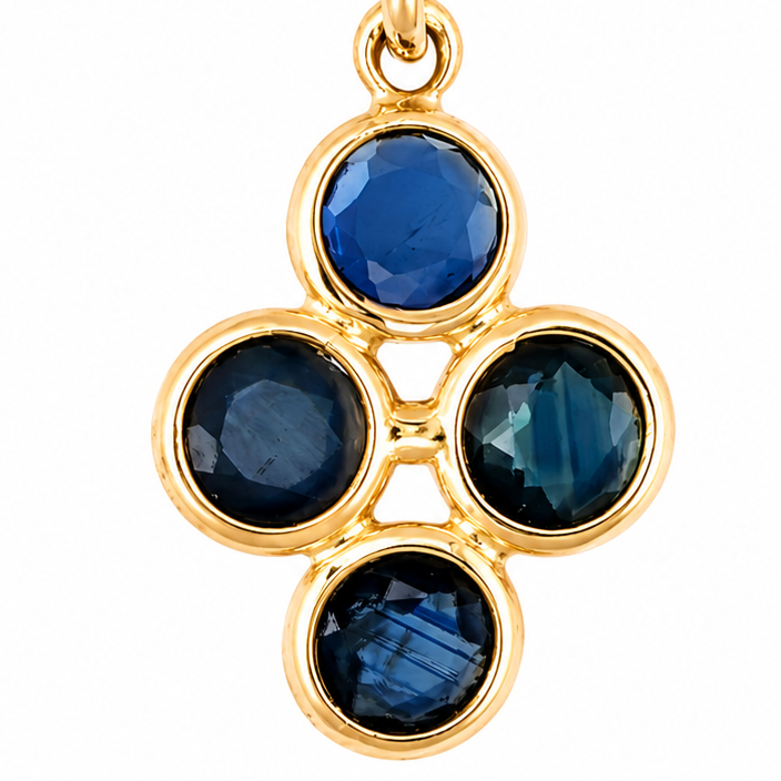 Orecchini - 18 carati Oro giallo - 1.36ct. tw. Zaffiro - Mde In Italy - Handmade