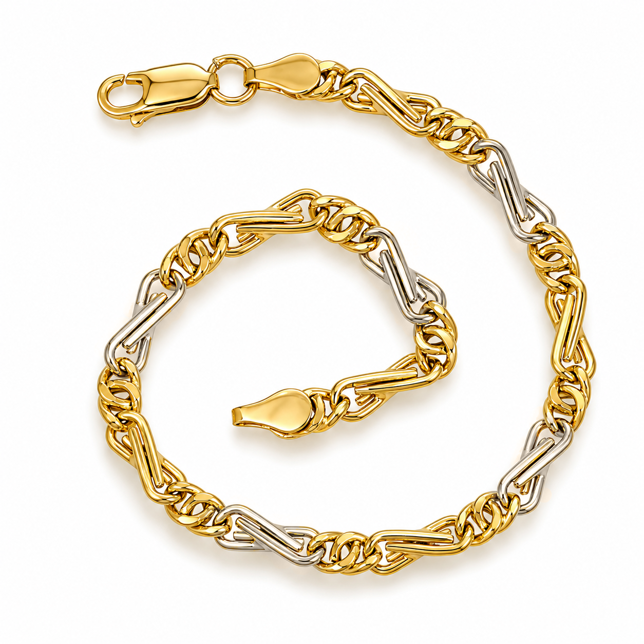 Bracciale - 18 carati Oro giallo, Oro bianco - Handmade - Made in Italy