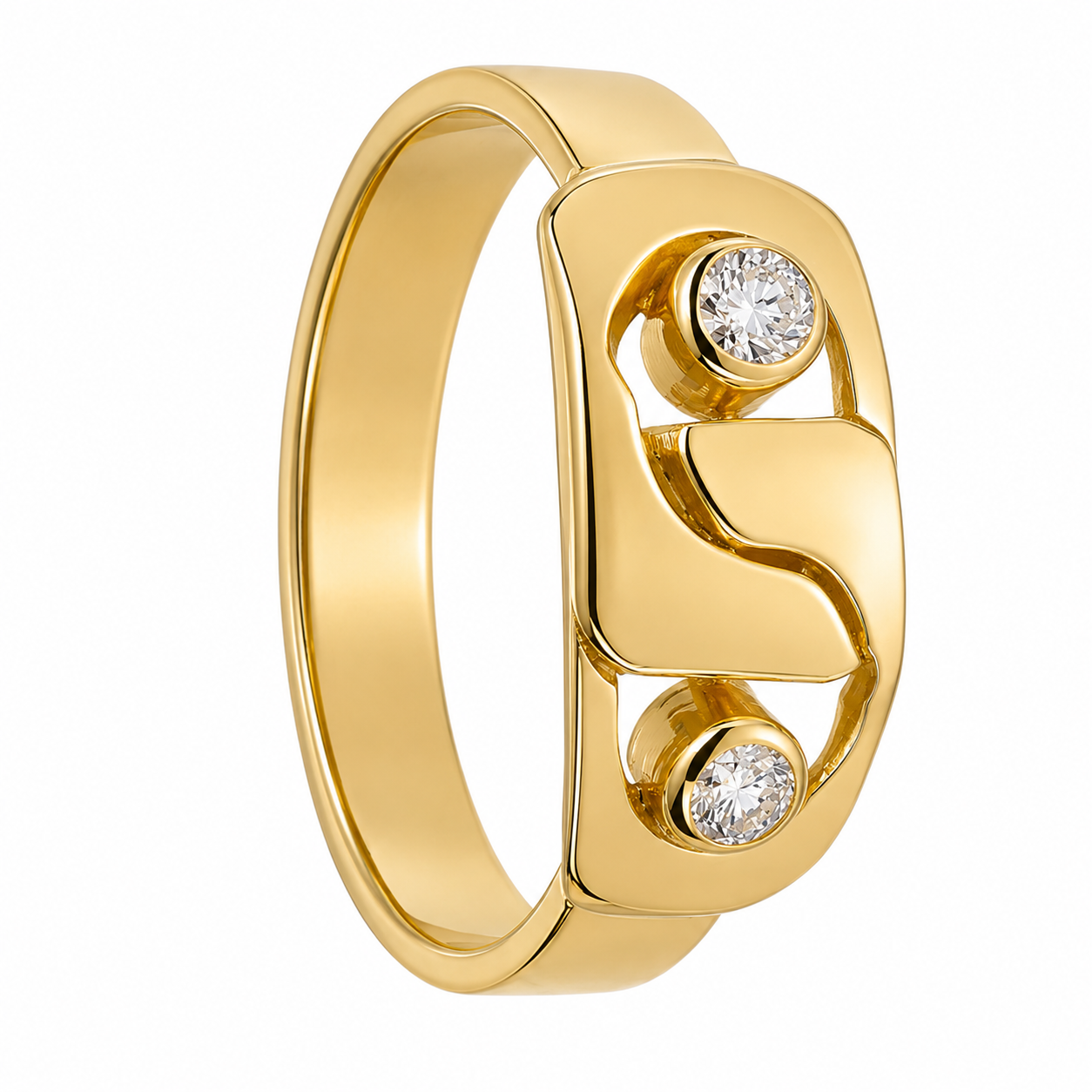 Anello - 18 carati Oro giallo - 0.10ct. tw. Diamante (Naturale) - Made in Italy - Handmade