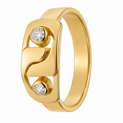 Anello - 18 carati Oro giallo - 0.10ct. tw. Diamante (Naturale) - Made in Italy - Handmade