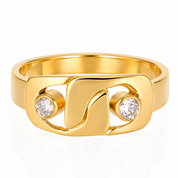Anello - 18 carati Oro giallo - 0.10ct. tw. Diamante (Naturale) - Made in Italy - Handmade