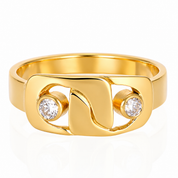 Anello - 18 carati Oro giallo - 0.10ct. tw. Diamante (Naturale) - Made in Italy - Handmade