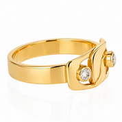 Anello - 18 carati Oro giallo - 0.10ct. tw. Diamante (Naturale) - Made in Italy - Handmade