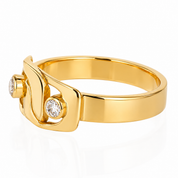 Anello - 18 carati Oro giallo - 0.10ct. tw. Diamante (Naturale) - Made in Italy - Handmade