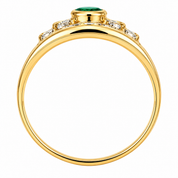 Anello - 18 carati Oro giallo - 0.72ct. tw. Smeraldo - Diamante - Made in Italy - Handmade