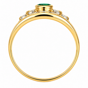 Anello - 18 carati Oro giallo - 0.72ct. tw. Smeraldo - Diamante - Made in Italy - Handmade